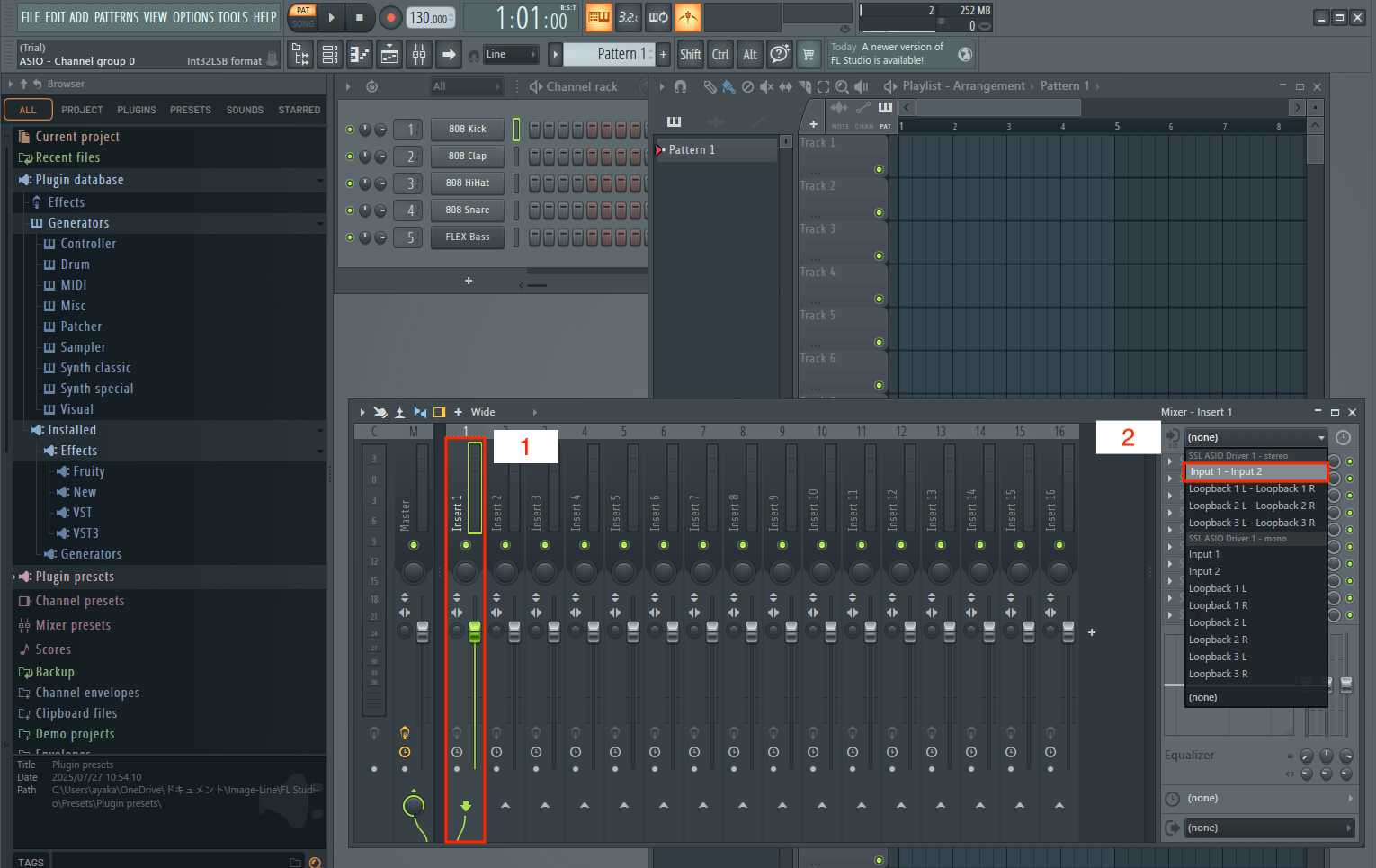 FL STudio Input Monitoring